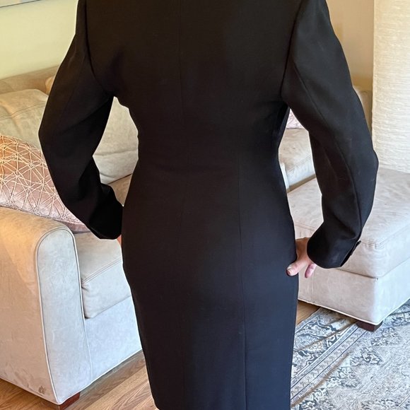 Vintage Fitted Black Double Breasted Tuxedo Jacket - Women's 8 - Picture 2 of 8